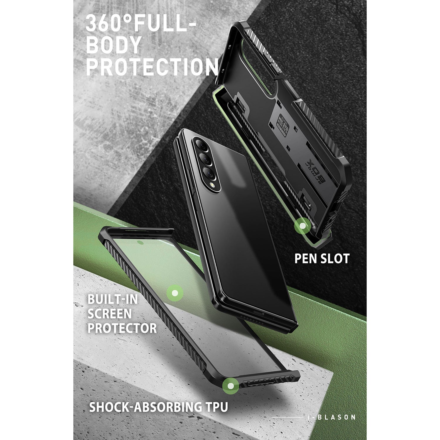 i-Blason Armorbox Series Case for Samsung Galaxy Z Fold 4 5G (2022), Built-in Screen Protector Full-Body Rugged Holster Case Mobile Phone Cases i-Blason 