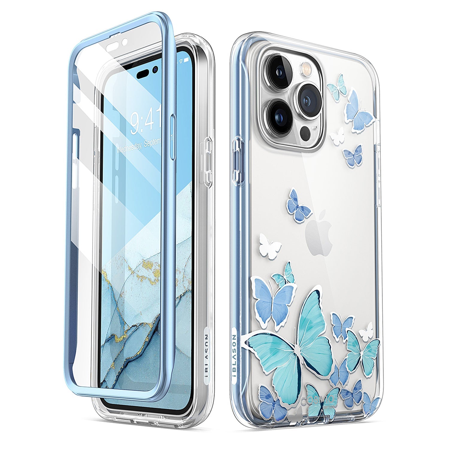 i-Blason Cosmo Case for iPhone 14 Series (With Built-in Screen Protector) Mobile Phone Cases i-Blason BlueFly iPhone 14 Pro Max 6.7" 
