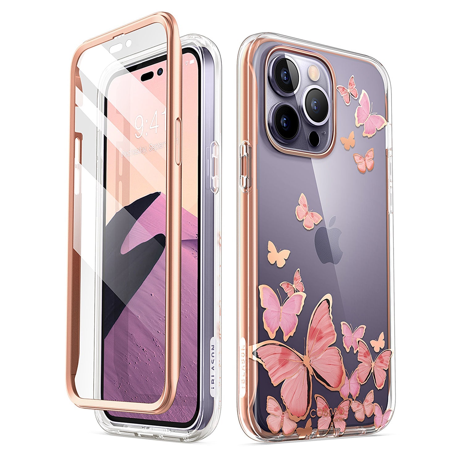 i-Blason Cosmo Case for iPhone 14 Series (With Built-in Screen Protector) Mobile Phone Cases i-Blason PinkFly iPhone 14 Pro Max 6.7" 