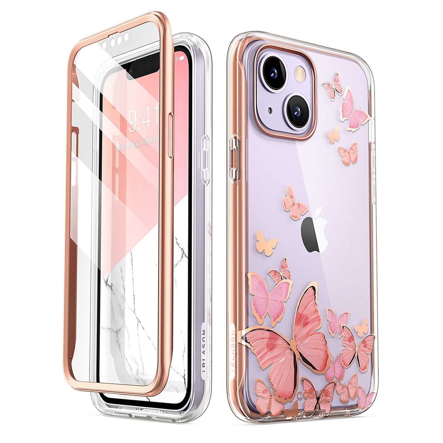 i-Blason Cosmo Case for iPhone 14 Series (With Built-in Screen Protector) Mobile Phone Cases i-Blason PinkFly iPhone 14/iPhone 13 6.1" 