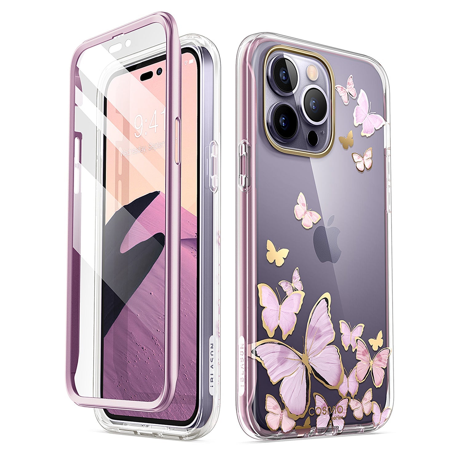 i-Blason Cosmo Case for iPhone 14 Series (With Built-in Screen Protector) Mobile Phone Cases i-Blason Purplefly iPhone 14 Pro Max 6.7" 
