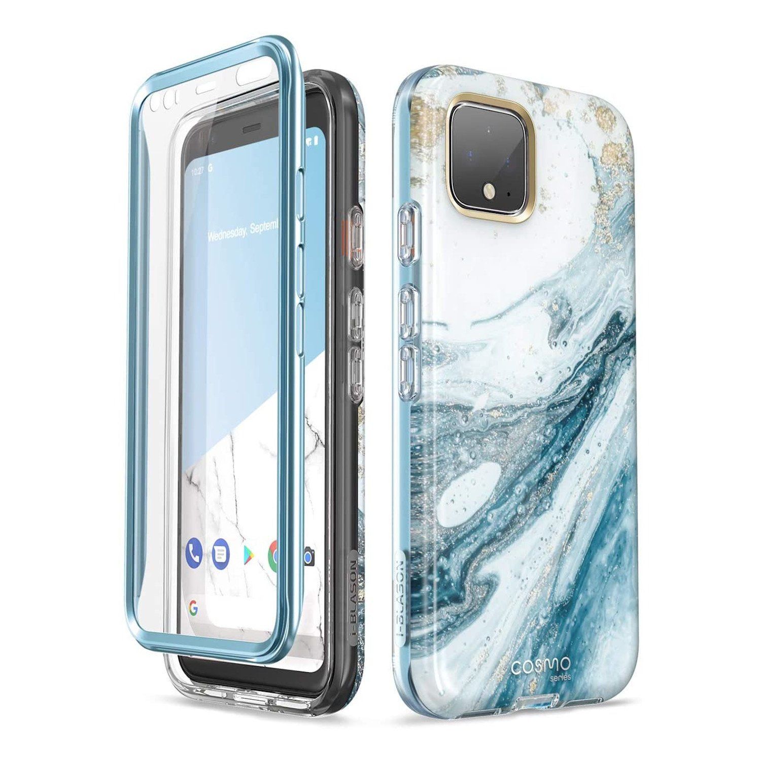 i-Blason Cosmo Series Case for Google Pixel 4 XL(With Build-in Screen Protector), Blue Google Case i-Blason Blue 