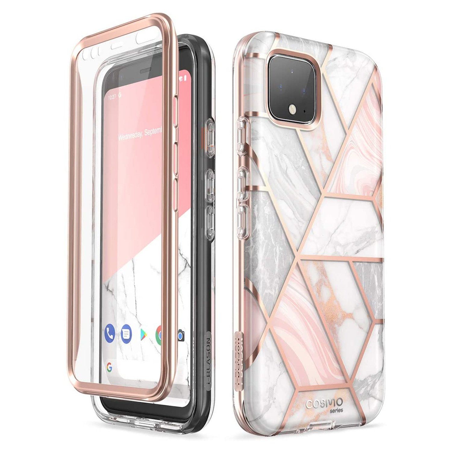 i-Blason Cosmo Series Case for Google Pixel 4 XL(With Build-in Screen Protector), Marble Google Case i-Blason Marble 