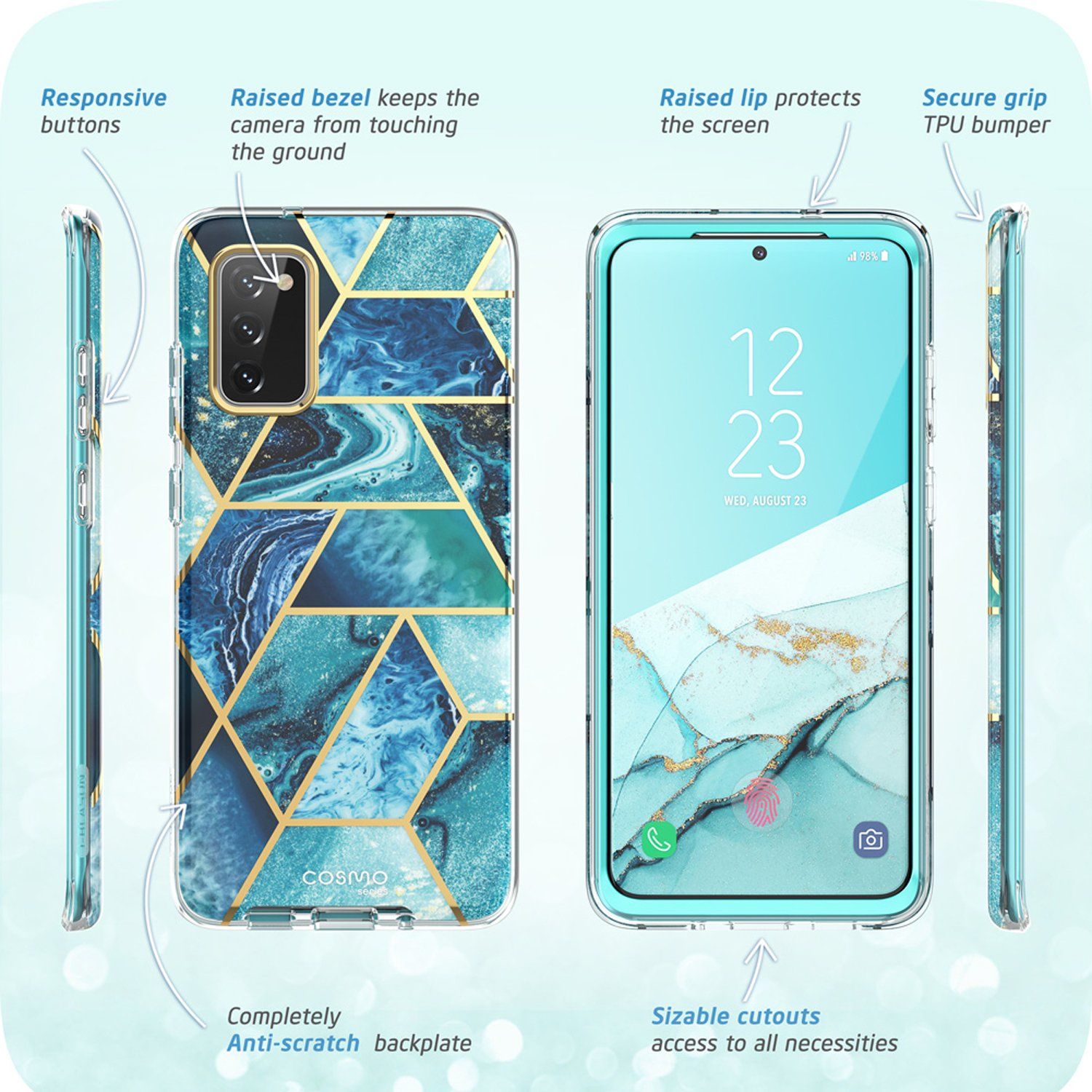 i-Blason Cosmo Series Case for Samsung Galaxy S20 FE (With Build-in Screen Protector), Ocean Default i-Blason 