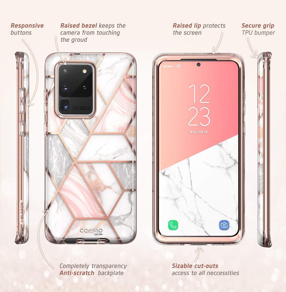 i-Blason Cosmo Series Case for Samsung Galaxy S20 Ultra(without built-in Screen Protector), Marble Samsung Case i-Blason 