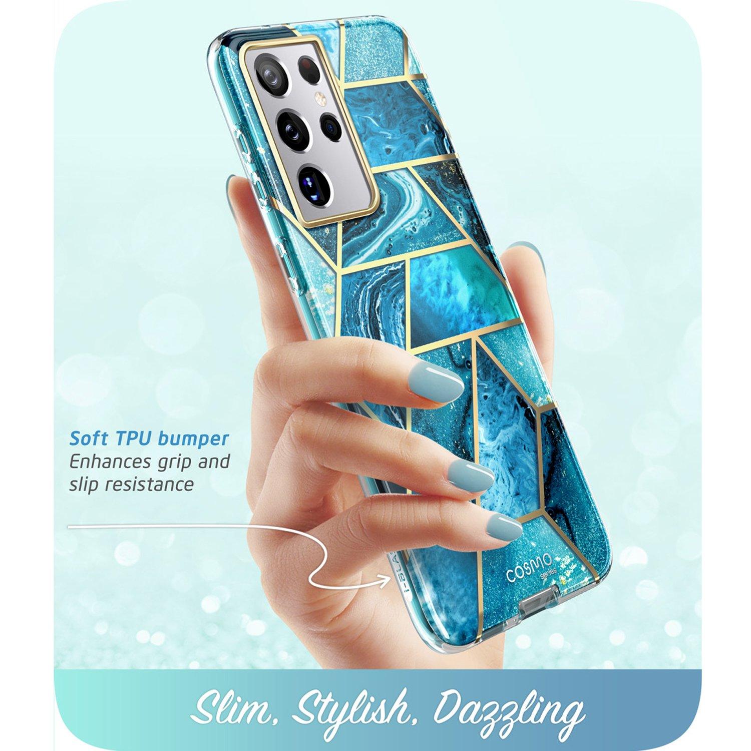 i-Blason Cosmo Series Case for Samsung Galaxy S21 Ultra(Without Screen Protector), Ocean S21 i-Blason 