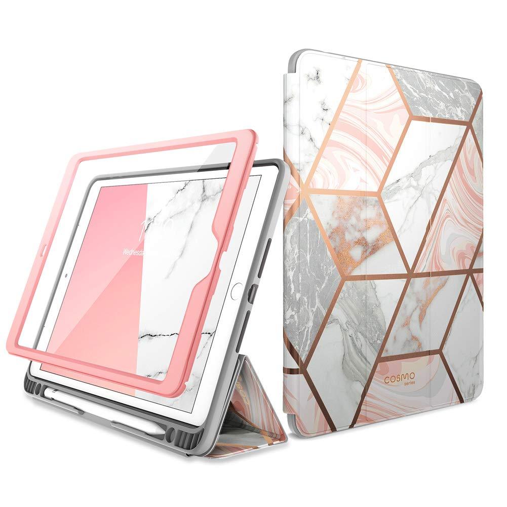 i-Blason Cosmo Series Case with Pencil Holder for iPad 10.2"(2020/2019)(With Build-in Screen Protector), Marble iPad Case i-Blason 