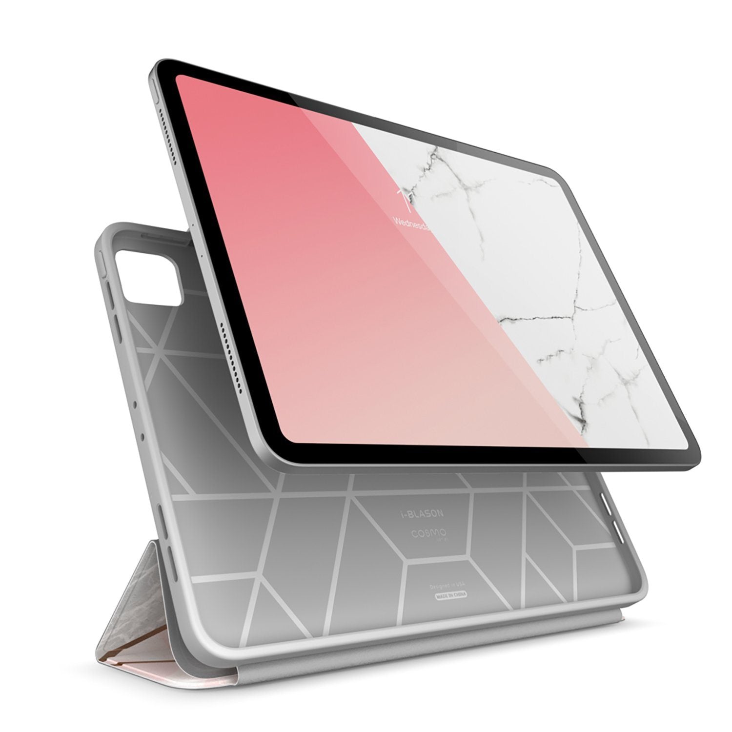 i-Blason Cosmo Series Case with Pencil Holder for iPad Pro 11"(2021) with Build-in Screen Protector, Marble Default i-Blason 