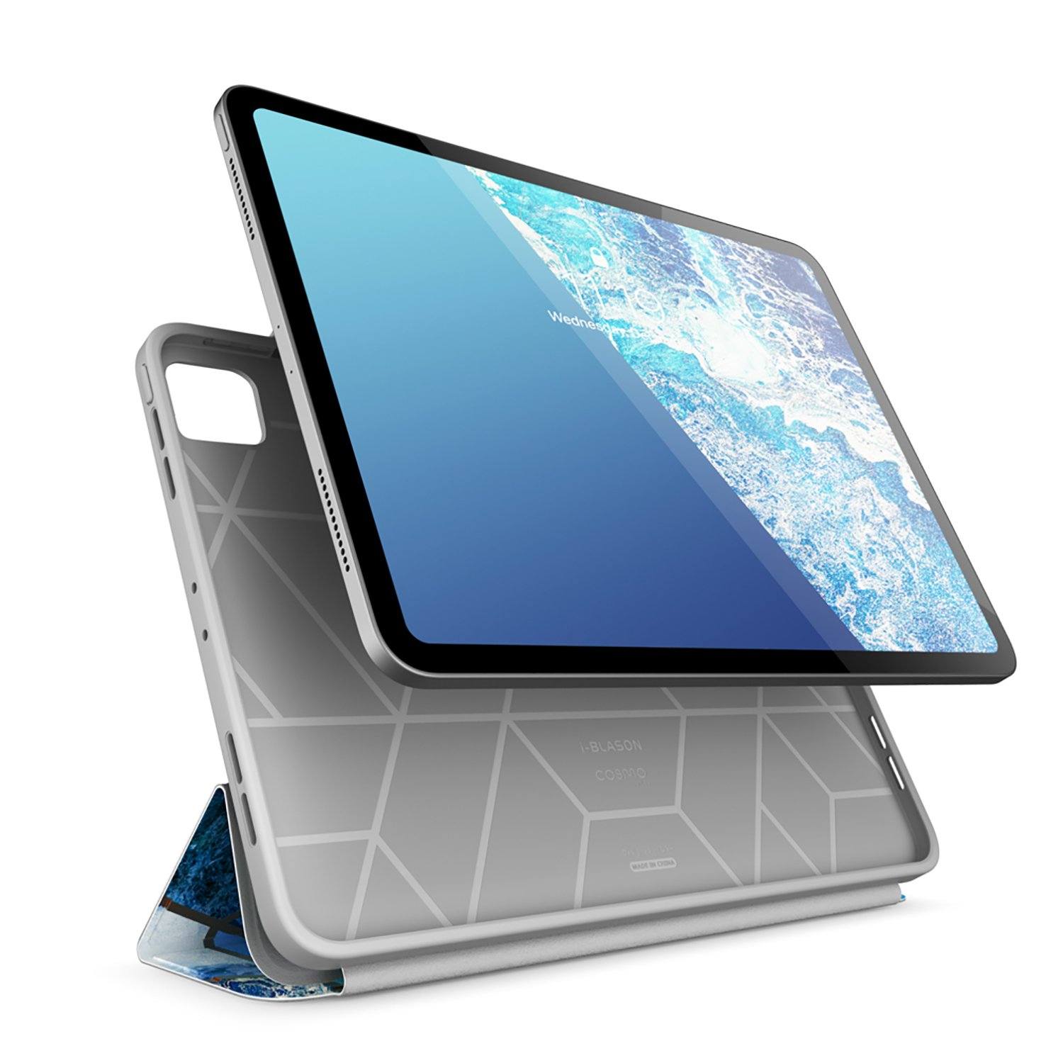 i-Blason Cosmo Series Case with Pencil Holder for iPad Pro 12.9''(2021) with Build-in Screen Protector, Ocean Default Supcase 