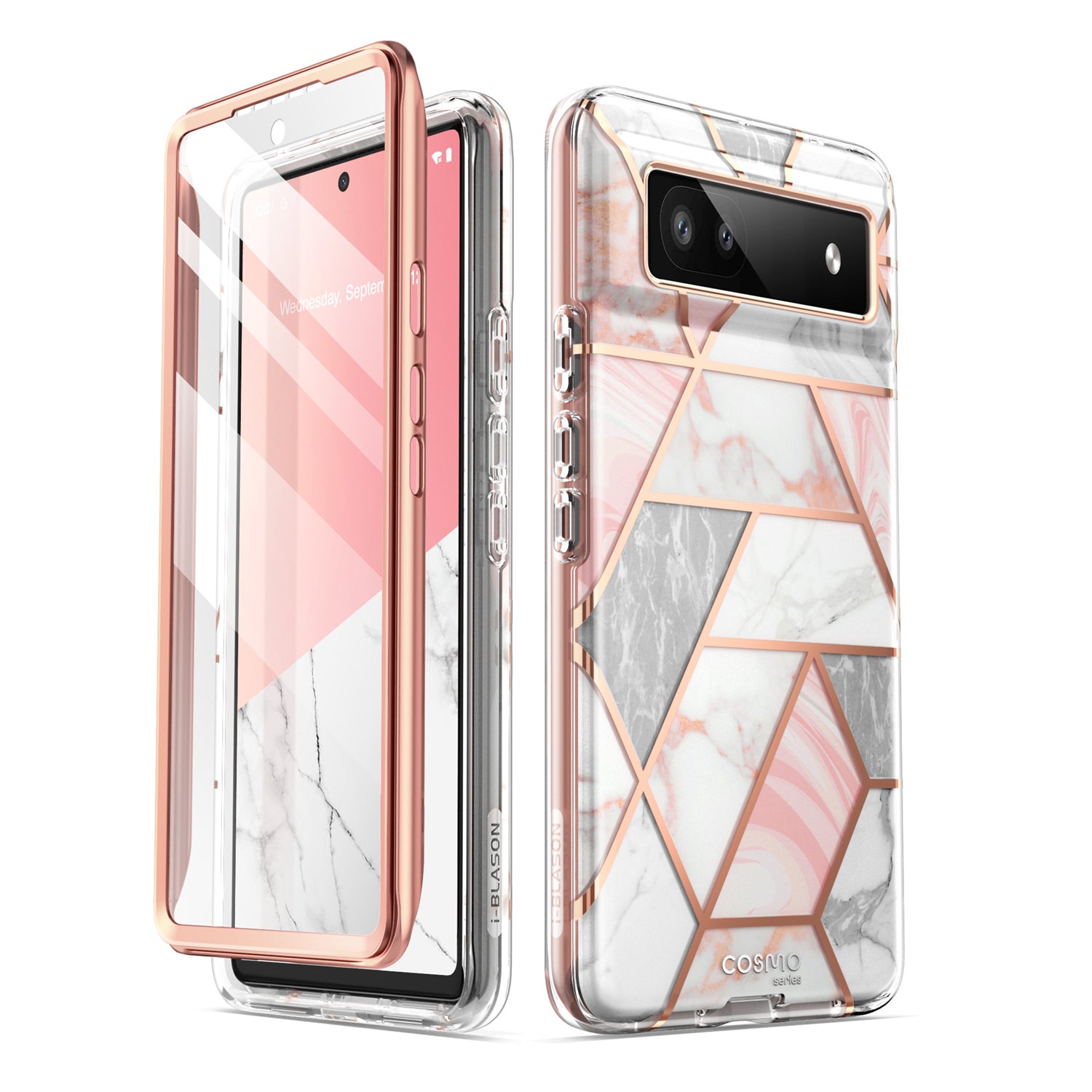 i-Blason Cosmo Series Slim Full-Body Stylish Protective Case for Google Pixel 6A 5G (2022) (With Build-in Screen Protector) Default i-Blason Marble 