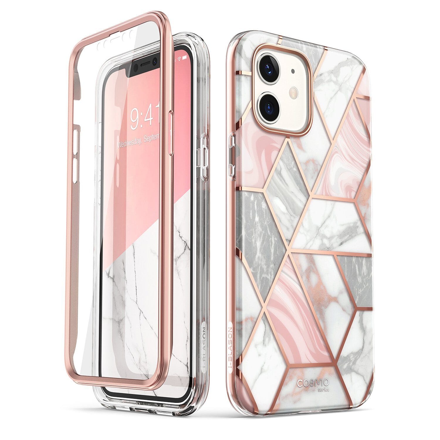 i-Blason Cosmo Series Slim Full-Body Stylish Protective Case for iPhone 12 Series (2020)(With Build-in Screen Protector) iPhone 12 Series i-Blason Marble iPhone 12 Pro Max 6.7" 