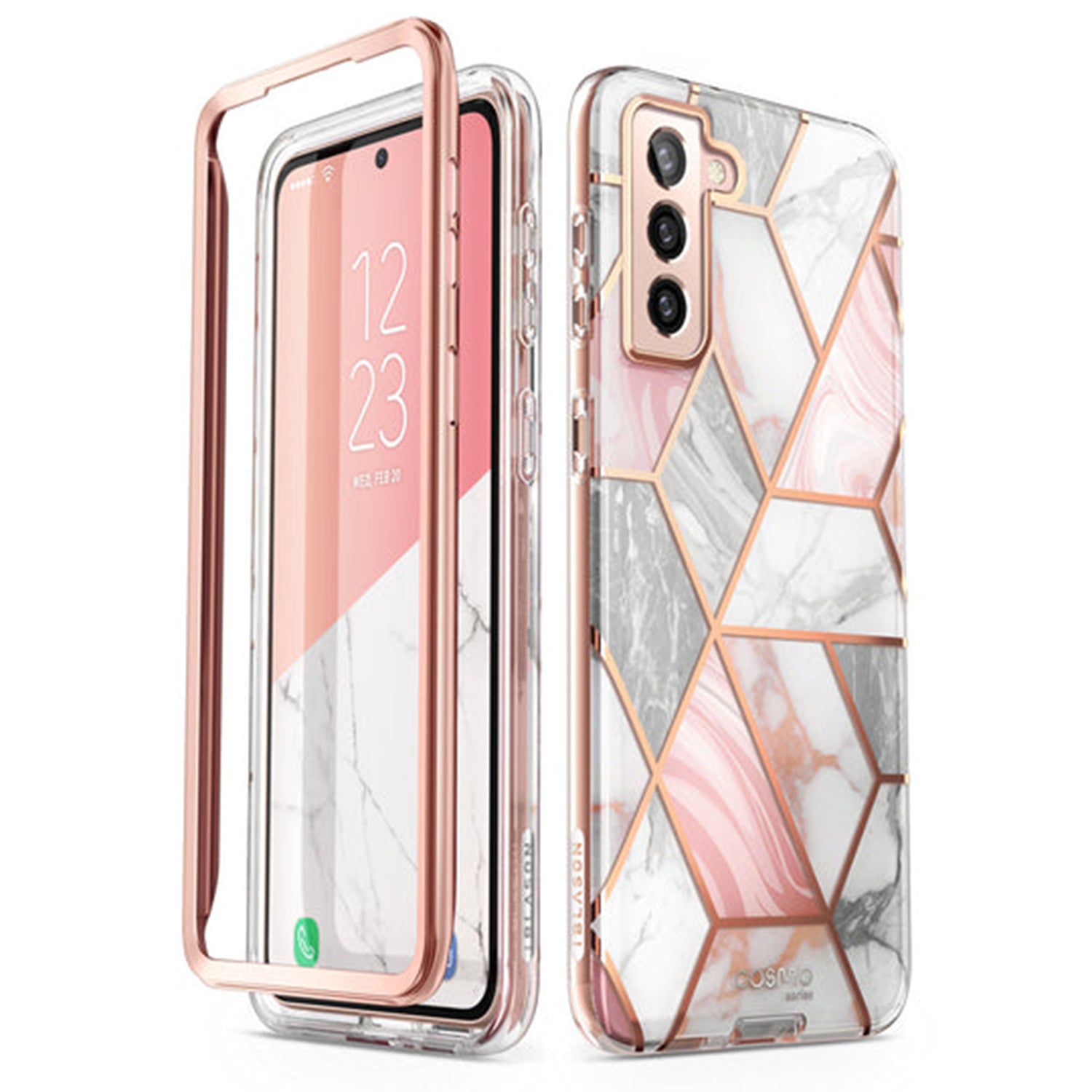 i-Blason Cosmo Series Slim Full-Body Stylish Protective Case for Samsung Galaxy S22 Plus 5G(With Build-in Screen Protector) Default i-Blason Marble 