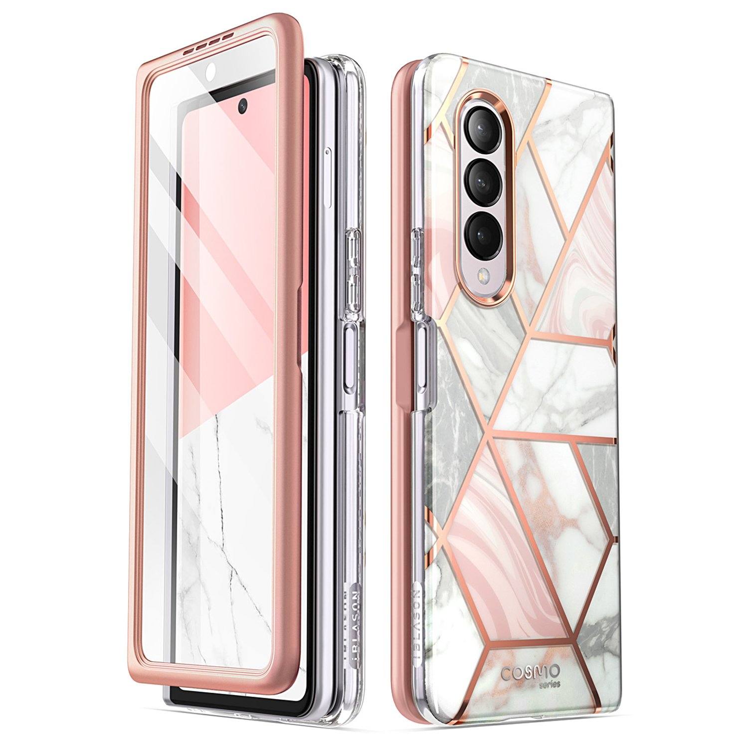i-Blason Cosmo Series Slim Stylish Protective Bumper Case for Samsung Galaxy Z Fold3 5G (2021)(Without Screen Protector) Default i-Blason Marble 
