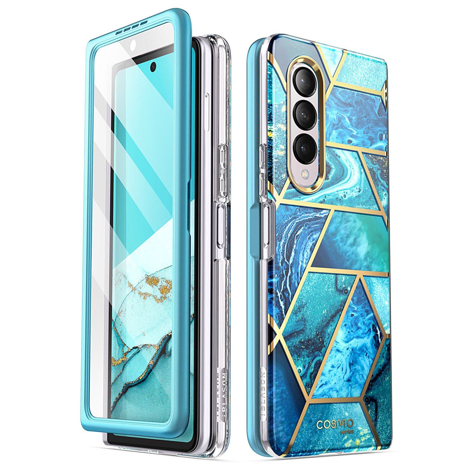 i-Blason Cosmo Series Slim Stylish Protective Bumper Case for Samsung Galaxy Z Fold3 5G (2021)(Without Screen Protector) Default i-Blason Ocean 