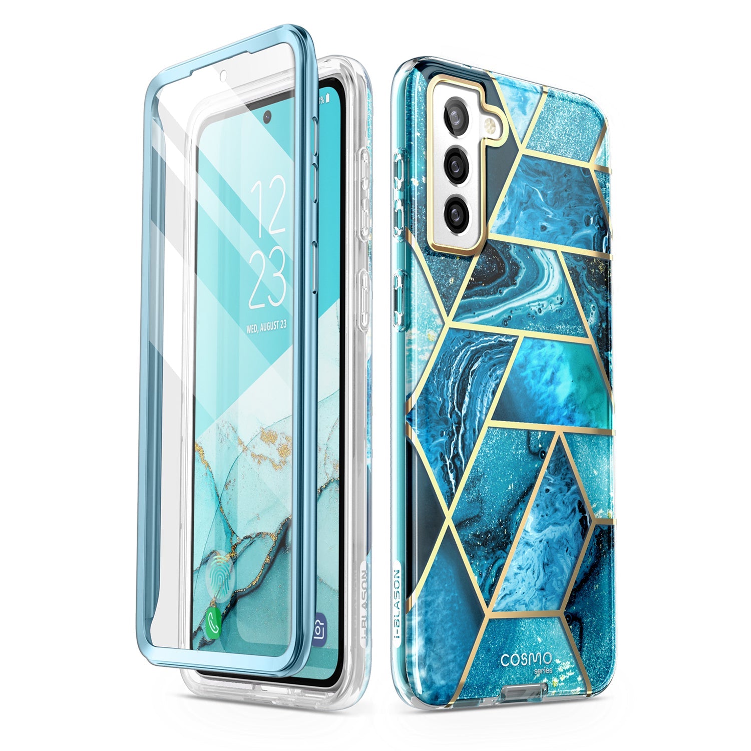 i-Blason Cosmo Series Slim Stylish Protective Case for Samsung Galaxy S21 FE (With Build-in Screen Protector) Default i-Blason Ocean 