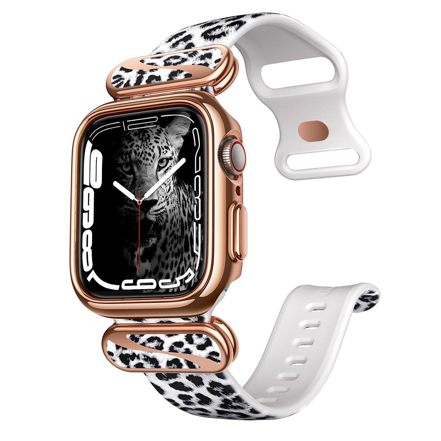 i-Blason Cosmo Stylish Sporty Protective Bumper Case with Adjustable Strap Bands for Apple Watch Series 7/6/SE/5/4 (40mm/41mm) Default i-Blason Leopard 