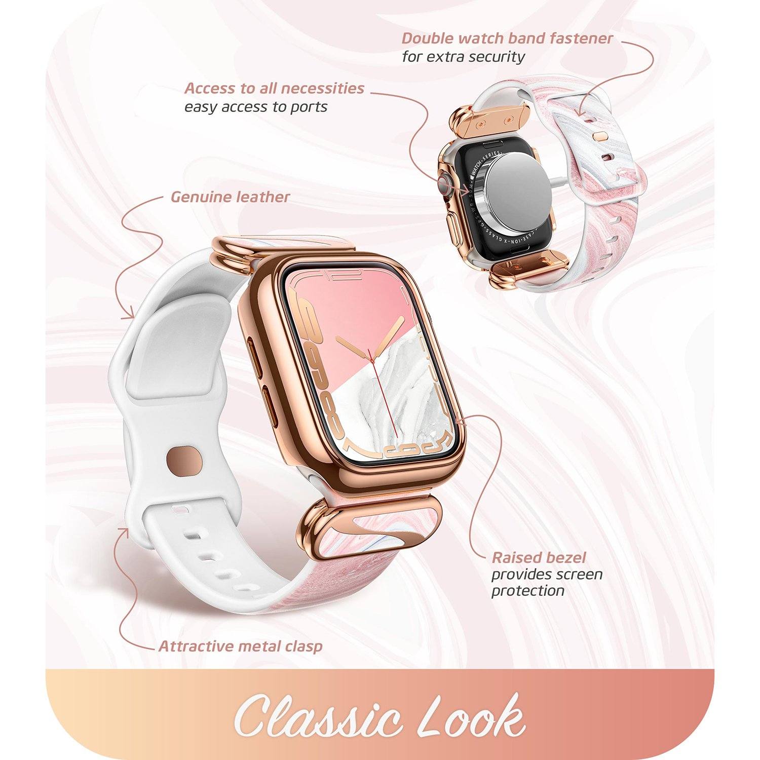 i-Blason Cosmo Stylish Sporty Protective Bumper Case with Adjustable Strap Bands for Apple Watch Series 7/6/SE/5/4 (44mm/45mm) Default i-Blason 