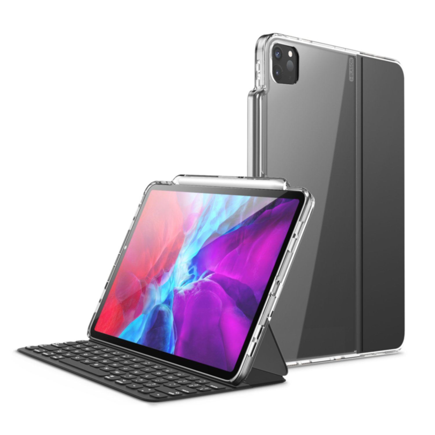 i-Blason Halo Series Clear Hybrid Keyboard Compatible Protective Case With Pencil Holder for iPad Pro 11"(2020), Clear iPad Pro 11"(2020) I-Blason 