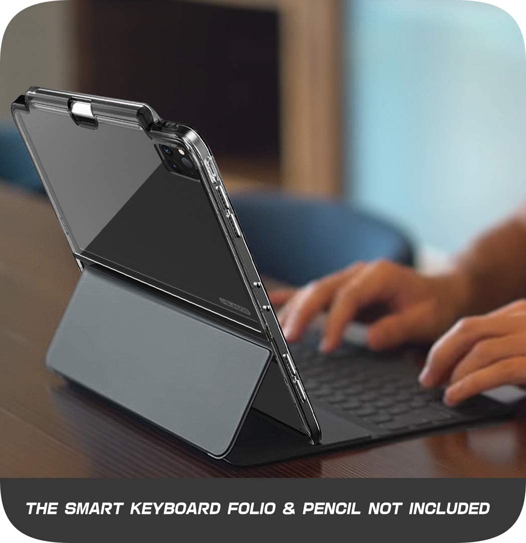 i-Blason Halo Series Clear Hybrid Keyboard Compatible Protective Case With Pencil Holder for iPad Pro 12.9"(2020), Black iPad Pro 12.9"(2020) I-Blason 