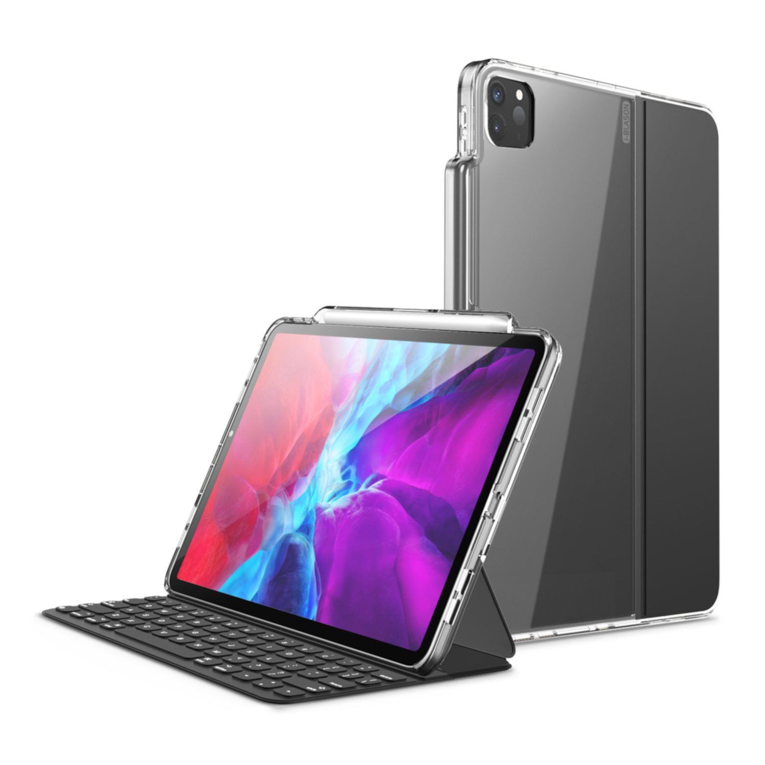 i-Blason Halo Series Clear Hybrid Keyboard Compatible Protective Case With Pencil Holder for iPad Pro 12.9"(2020), Clear iPad Pro 12.9"(2020) I-Blason 