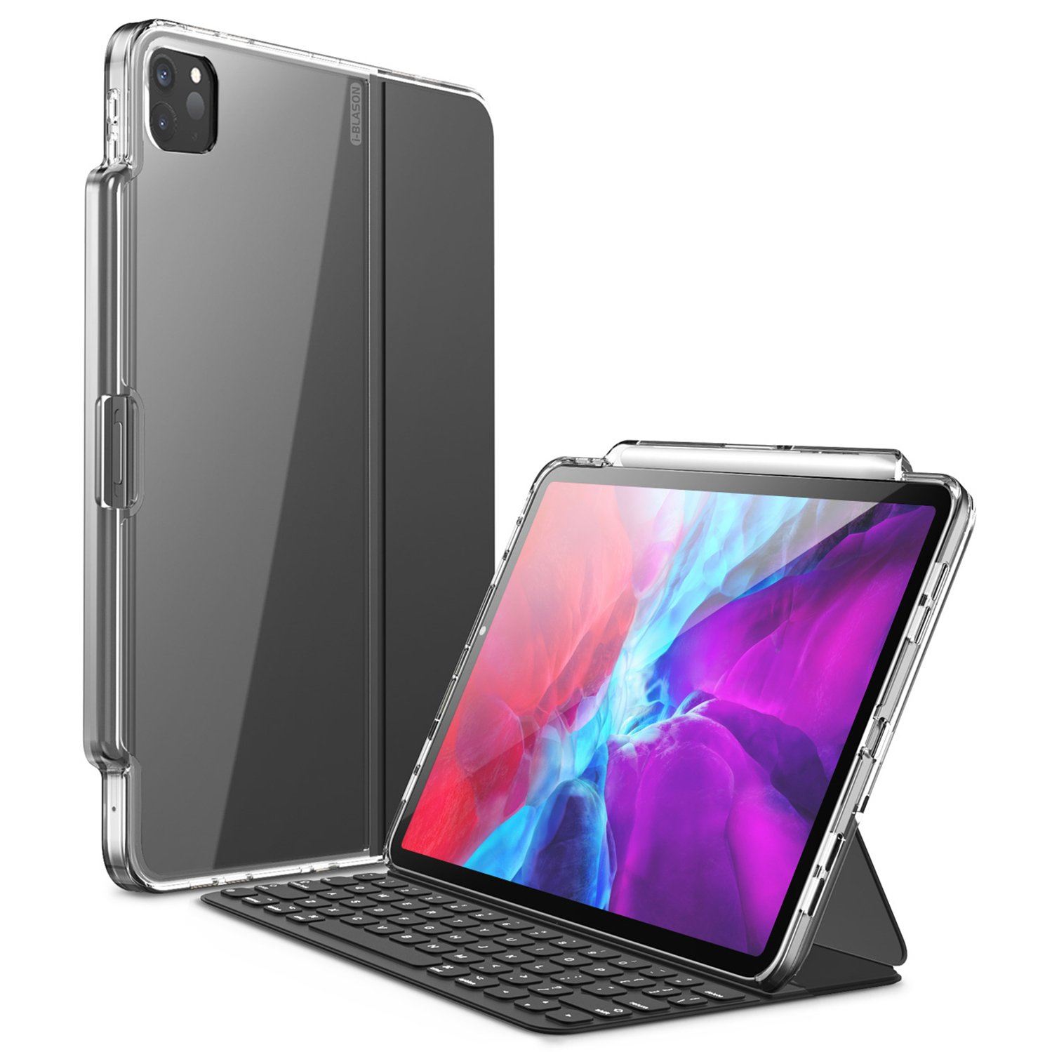 i-Blason Hybrid Keyboard Compatible Protective Case With Pencil Holder for iPad Pro 11"(2021), Clear Default ONE2WORLD 