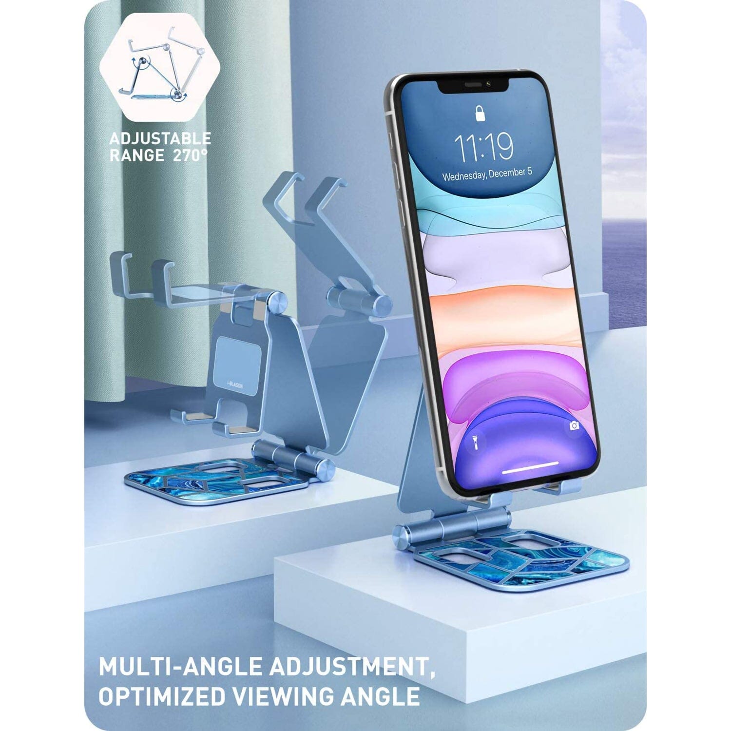 i-Blason Phone Stand, Foldable Adjustable Mount Holder Phone Dock, Aluminum Desk Phone Cradle iPhone stand i-Blason 