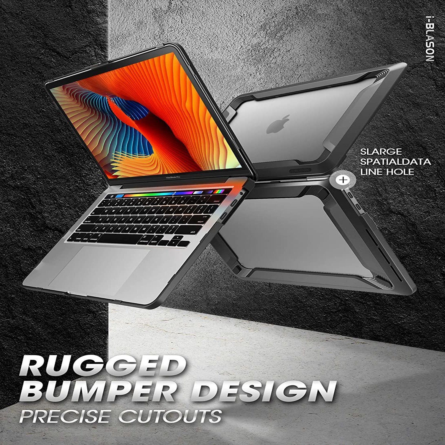 i-Blason Rugged Series Protective Case for Macbook Pro 16"(2019), Black Macbook Case i-Blason 