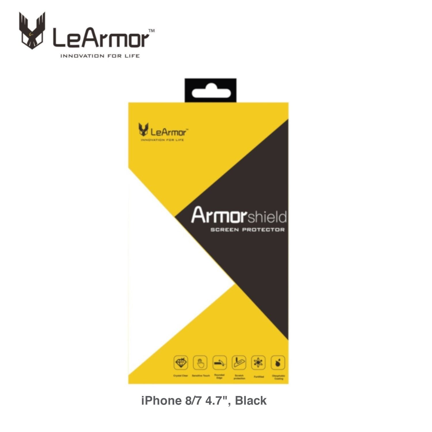 LeArmor 2.5D Matte Tempered Glass Screen Protector for iPhone 8/7 4.7", Black Tempered Glass LeArmor Black 