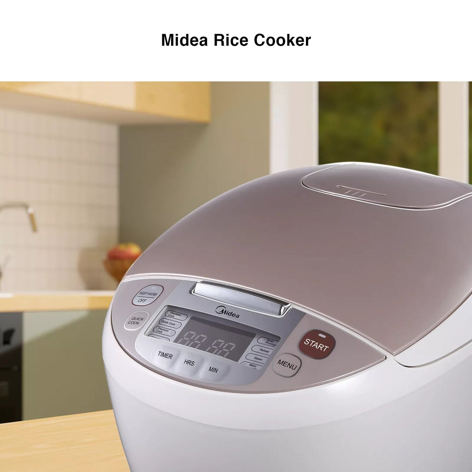 Midea 1.0L Detachable Inner Lid Plate Digital Rice Cooker White,MMR3018 Midea 