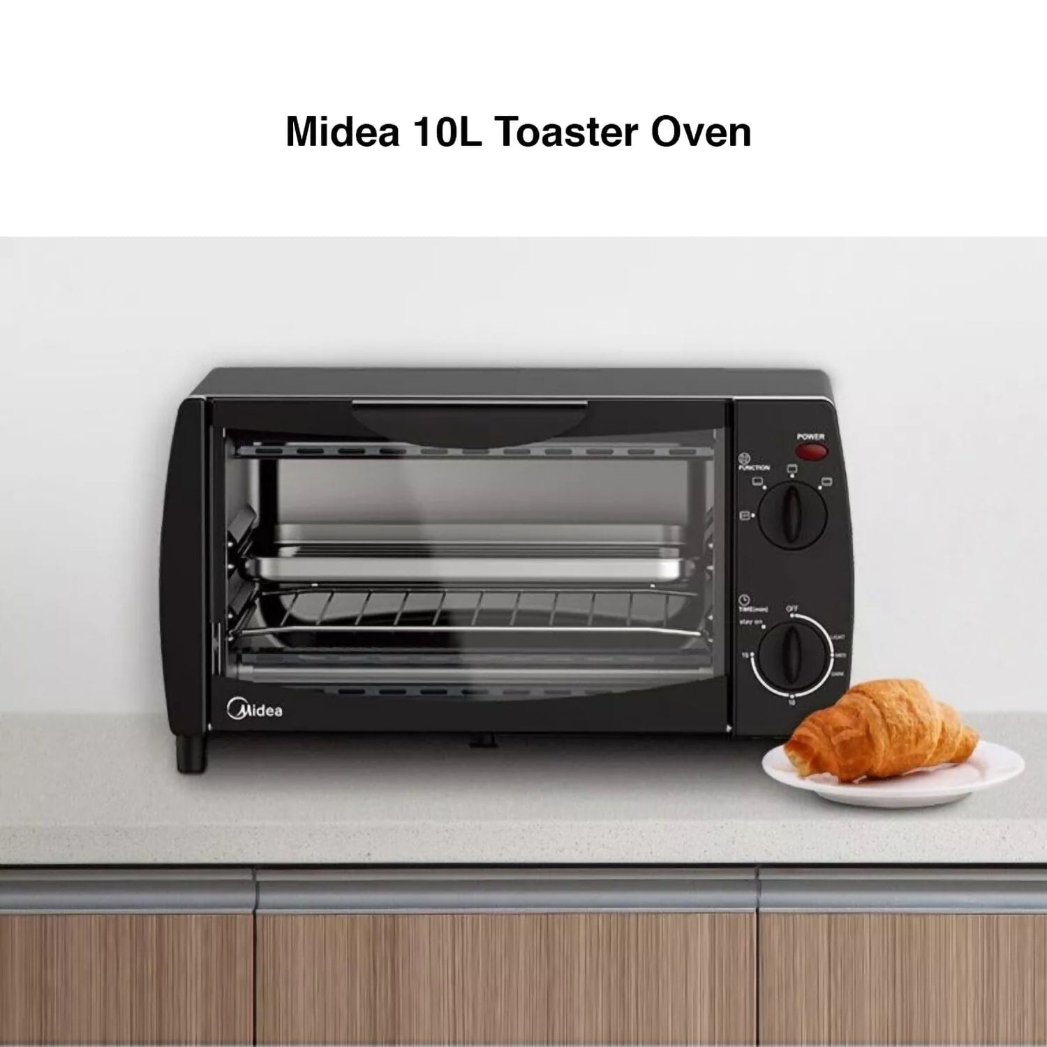 Midea 10L Mechanical Toaster Oven White,MEO-10BDW-BK Midea 