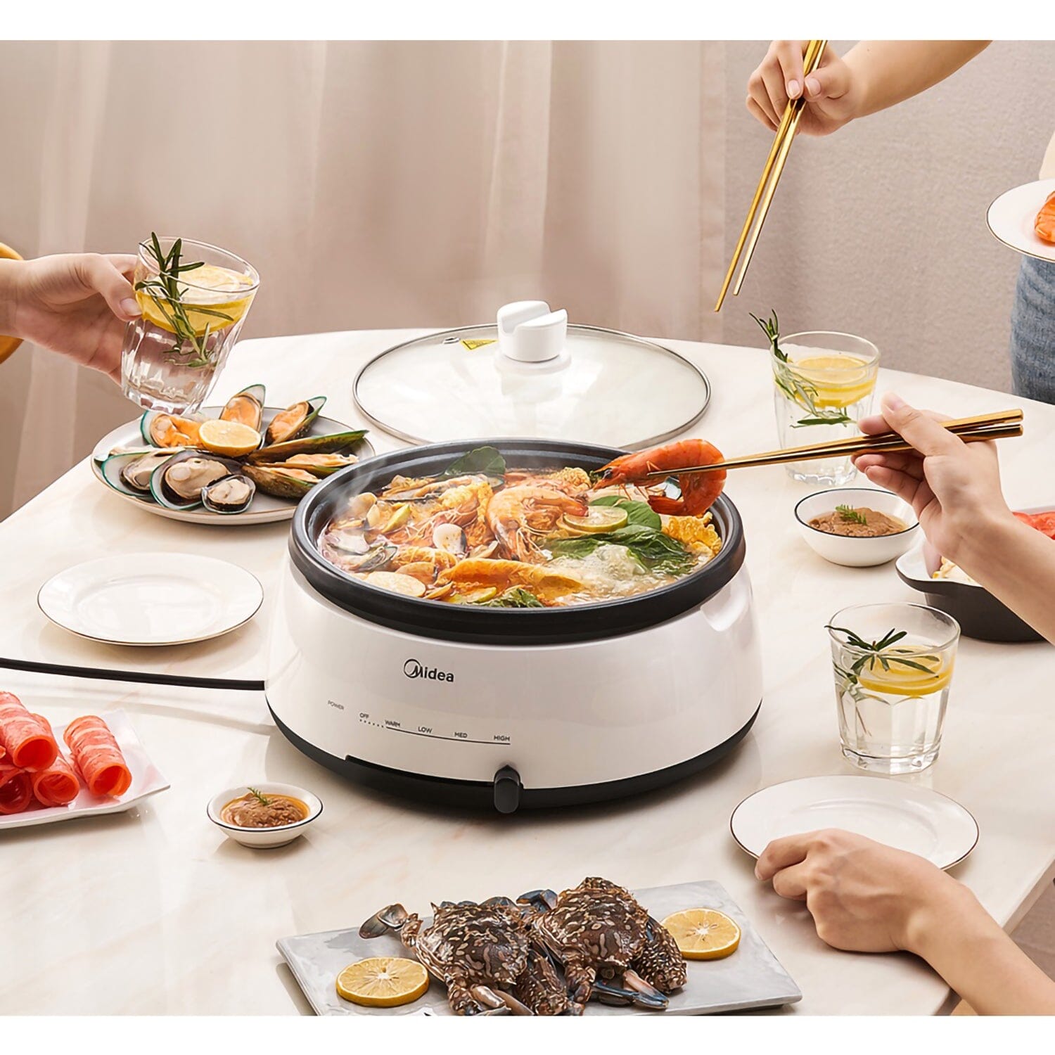 Smart Automatic Multi-function Electric Hot Pot 1.8l, Shabu Shabu Mini  Non-stick Hot Pot With Multi-power Control, Electric Cooker With Tempered  Glass