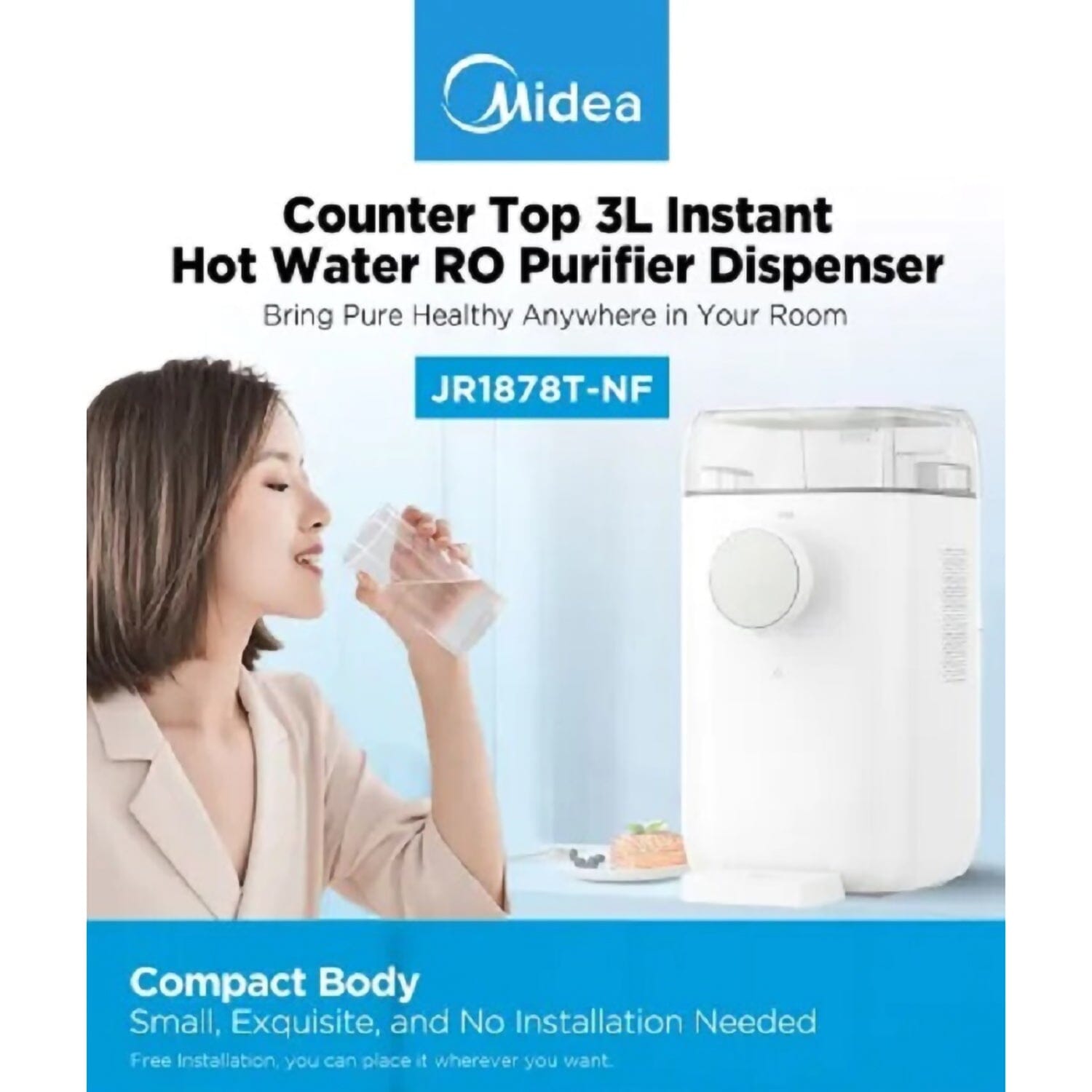 Midea 3L JR1878T-NF White Counter Top Instant Hot Water RO Purifier Dispenser Midea 
