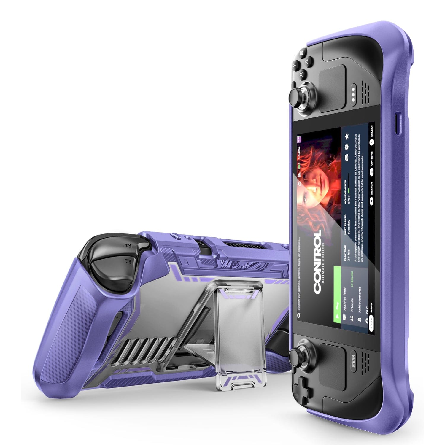 Mumba Dockable Case for Steam Deck(2022), [Blade Series] TPU Grip Protective Cover Case Compatible with Steam Deck Case Mumba Mauve 