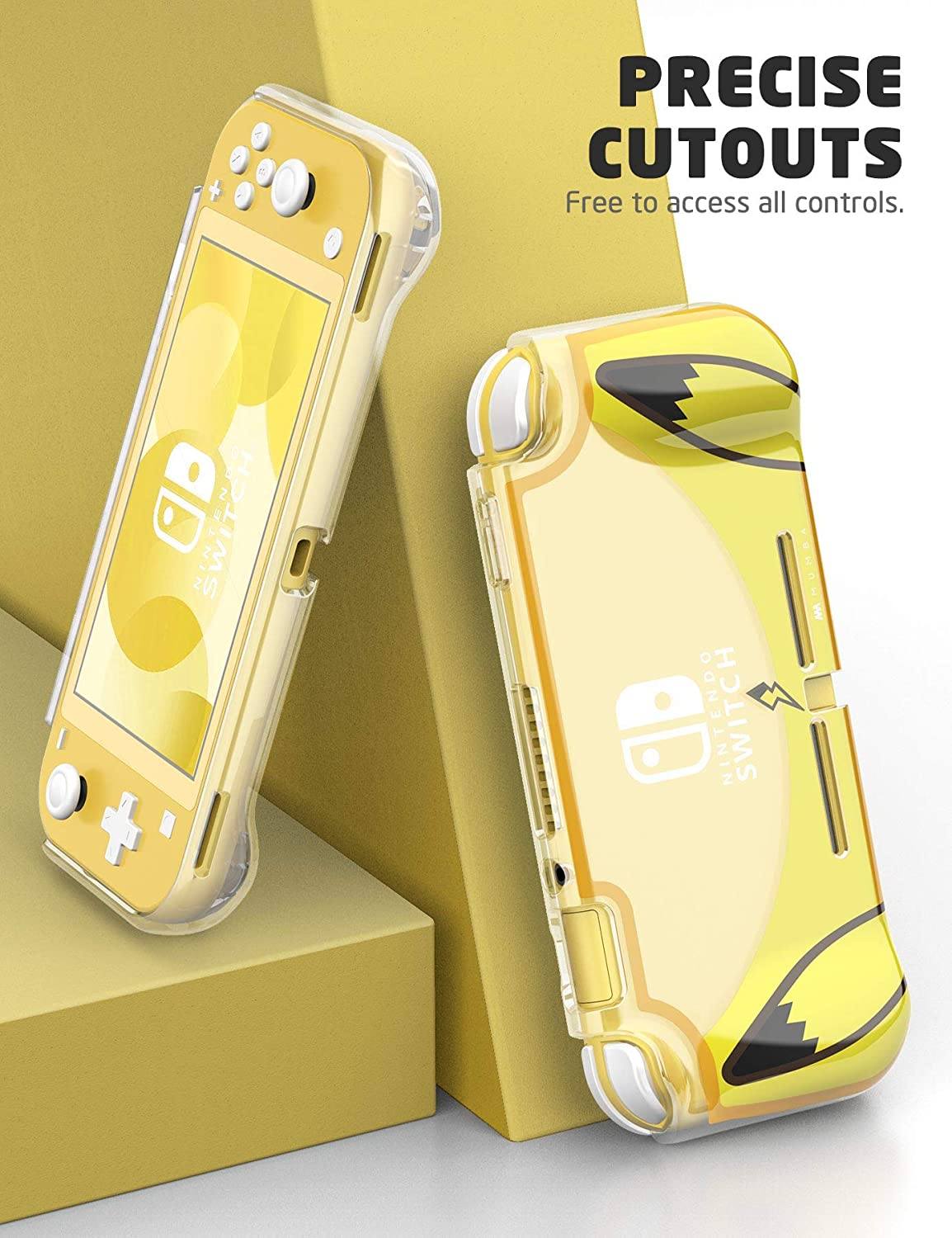 Mumba Thunderbolt Series Crystal Protective Case for Nintendo Switch Lite, Yellow Nintendo Switch Case Mumba 