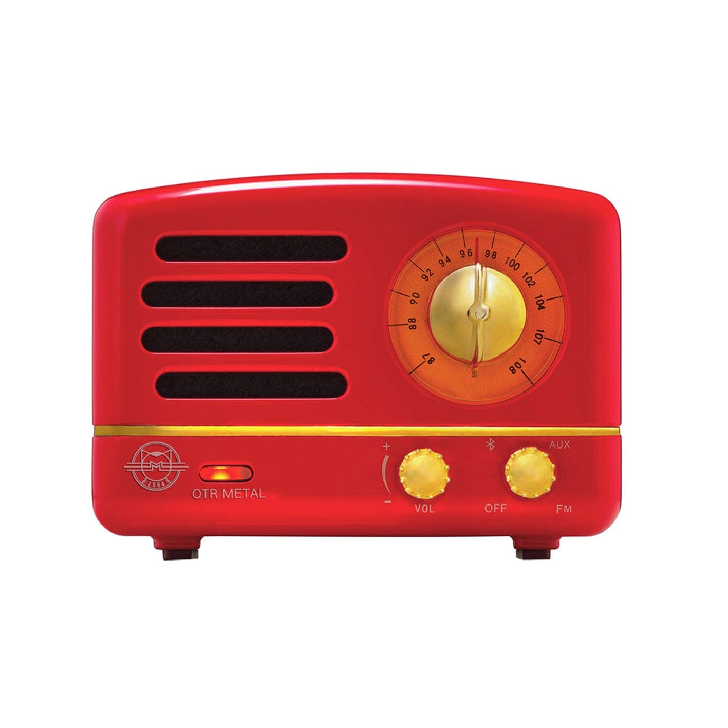 Muzen M-OTR Metal Portable Wireless FM Radio and Bluetooth Speaker Muzen Crimson Red 