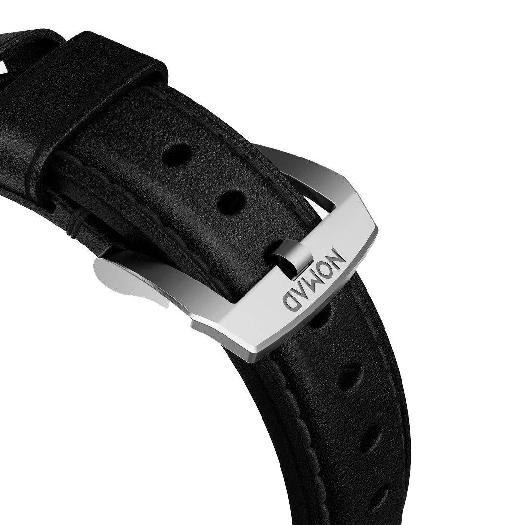 NOMAD Classic Strap Black Horween Leather for Apple Watch 44mm/42mm, Silver Hardware Apple Watch Strap NOMAD 