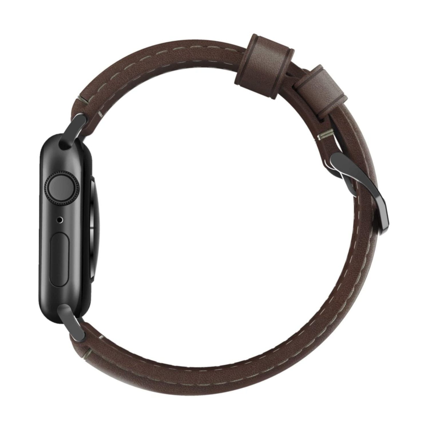 NOMAD Classic Strap Rustic Brown Horween Leather for Apple Watch 44mm/42mm, Silver Hardware Apple Watch Strap NOMAD 
