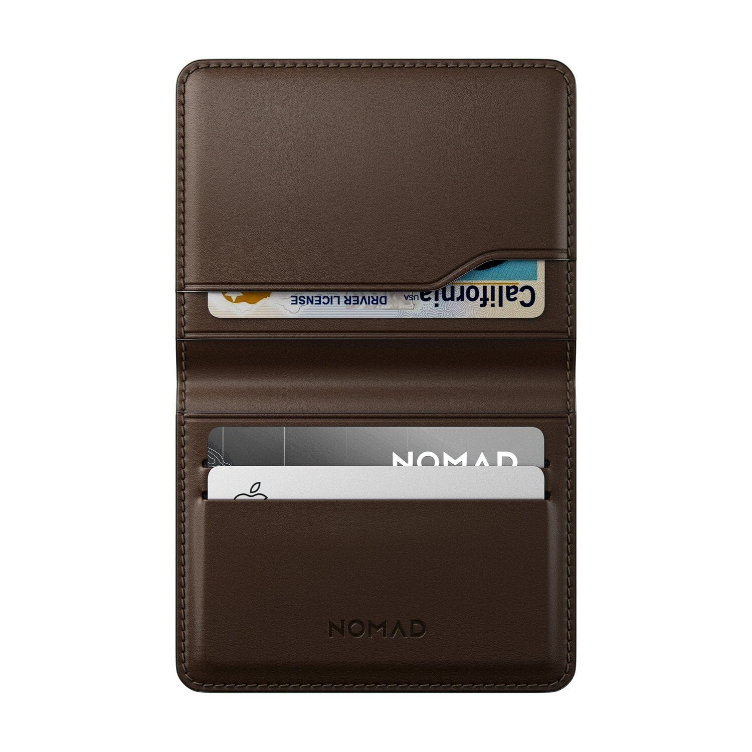 NOMAD Horween Leather Card Wallet Plus, (Black/Rustic Brown) Wallet NOMAD 
