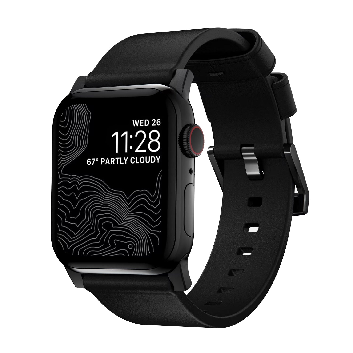 NOMAD Modern Band for Apple Watch 49mm/45mm/44mm/42mm By Nomad Leather Apple Watch Strap NOMAD Black Leather 