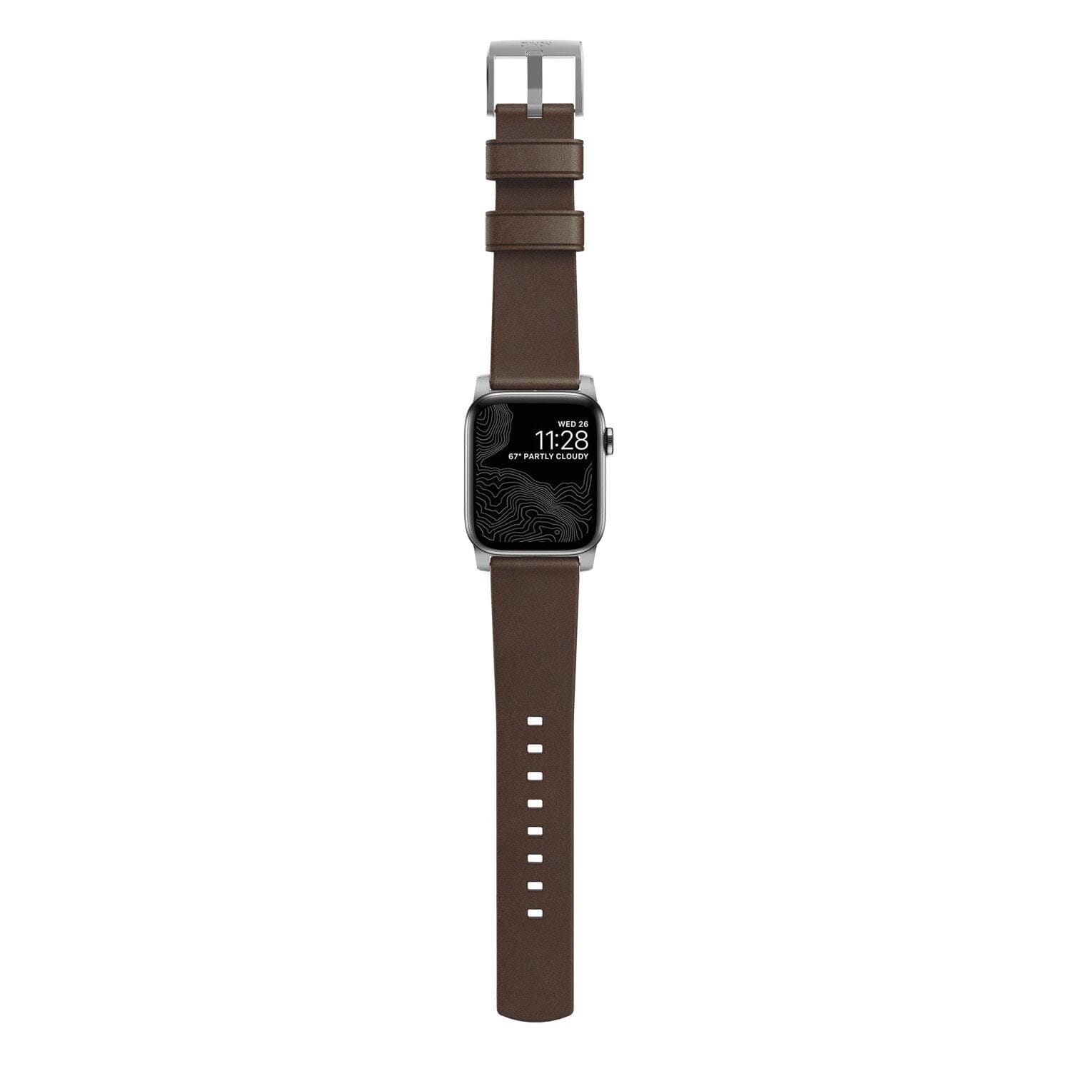 NOMAD Modern Band Leather Strap for Apple Watch 41mm/40mm/38mm By Horween® Leather(Rustic Brown/Black Hardware,Silver Hardware) Watch Bands NOMAD 
