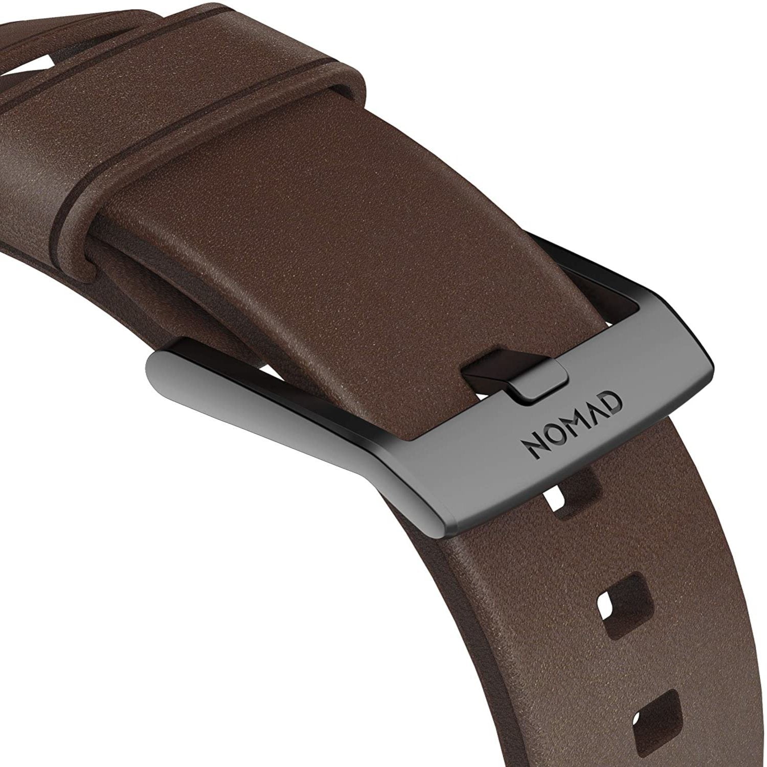 NOMAD Modern Strap Rustic Brown Horween Leather for Apple Watch 40mm/38mm, Black Hardware Apple Watch Strap NOMAD 