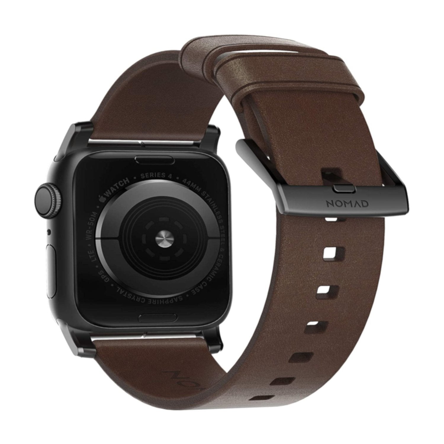 NOMAD Modern Strap Rustic Brown Horween Leather for Apple Watch 40mm/38mm, Black Hardware Apple Watch Strap NOMAD 