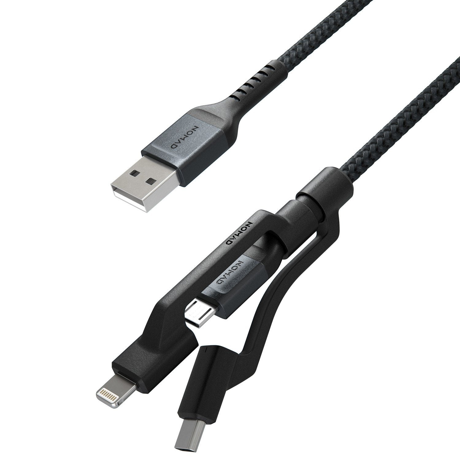 NOMAD Rugged Kevlar USB-A to Universal Cables 0.3M, Black Default Nomad 