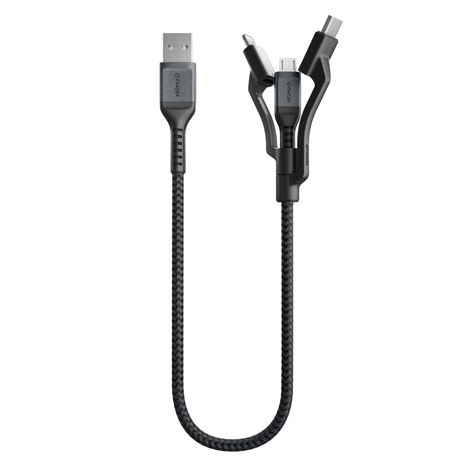 NOMAD Rugged Kevlar USB-A to Universal Cables 0.3M, Black Default Nomad Black 