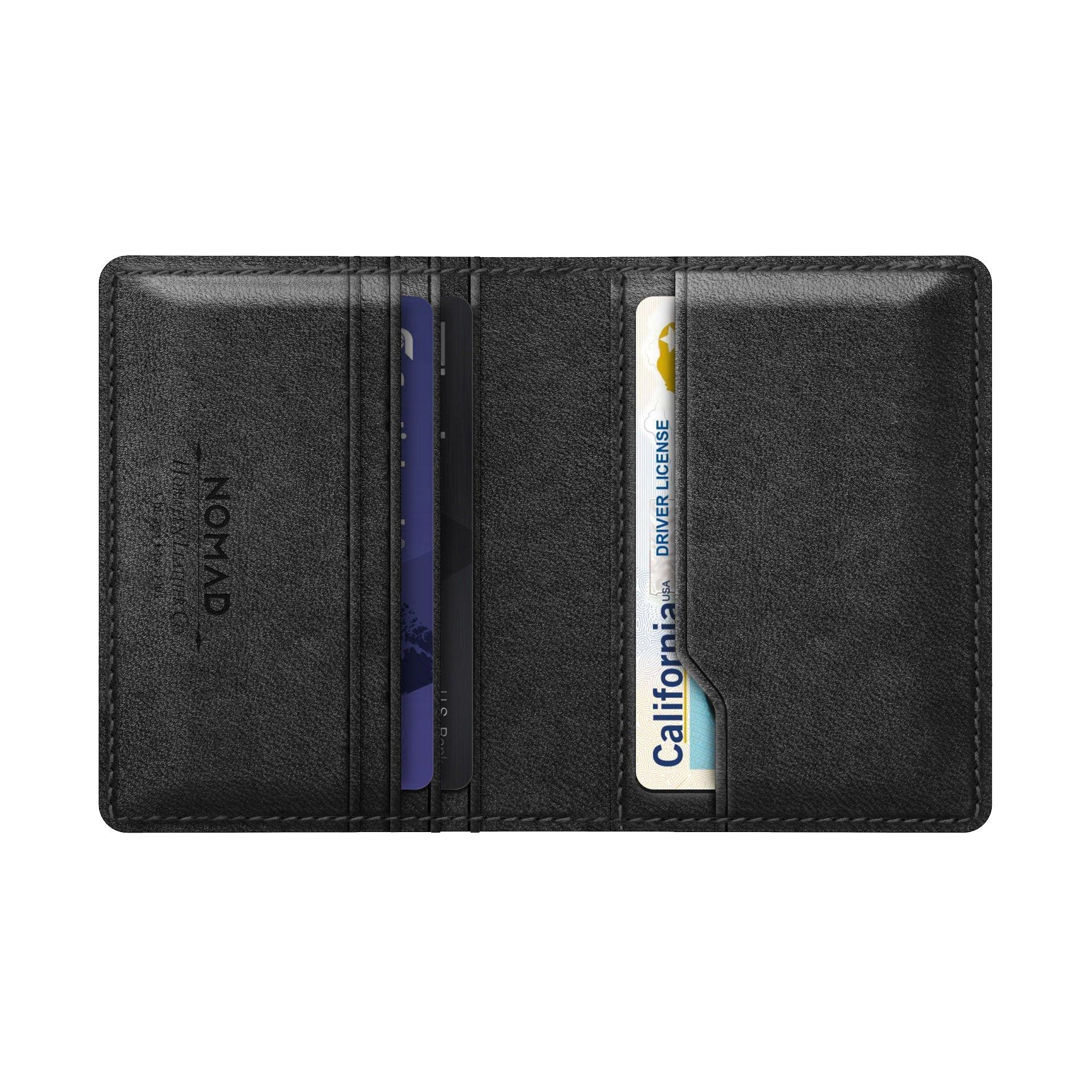 NOMAD Slim Horween Leather Wallet with Tile Tracking, Black Wallet NOMAD 