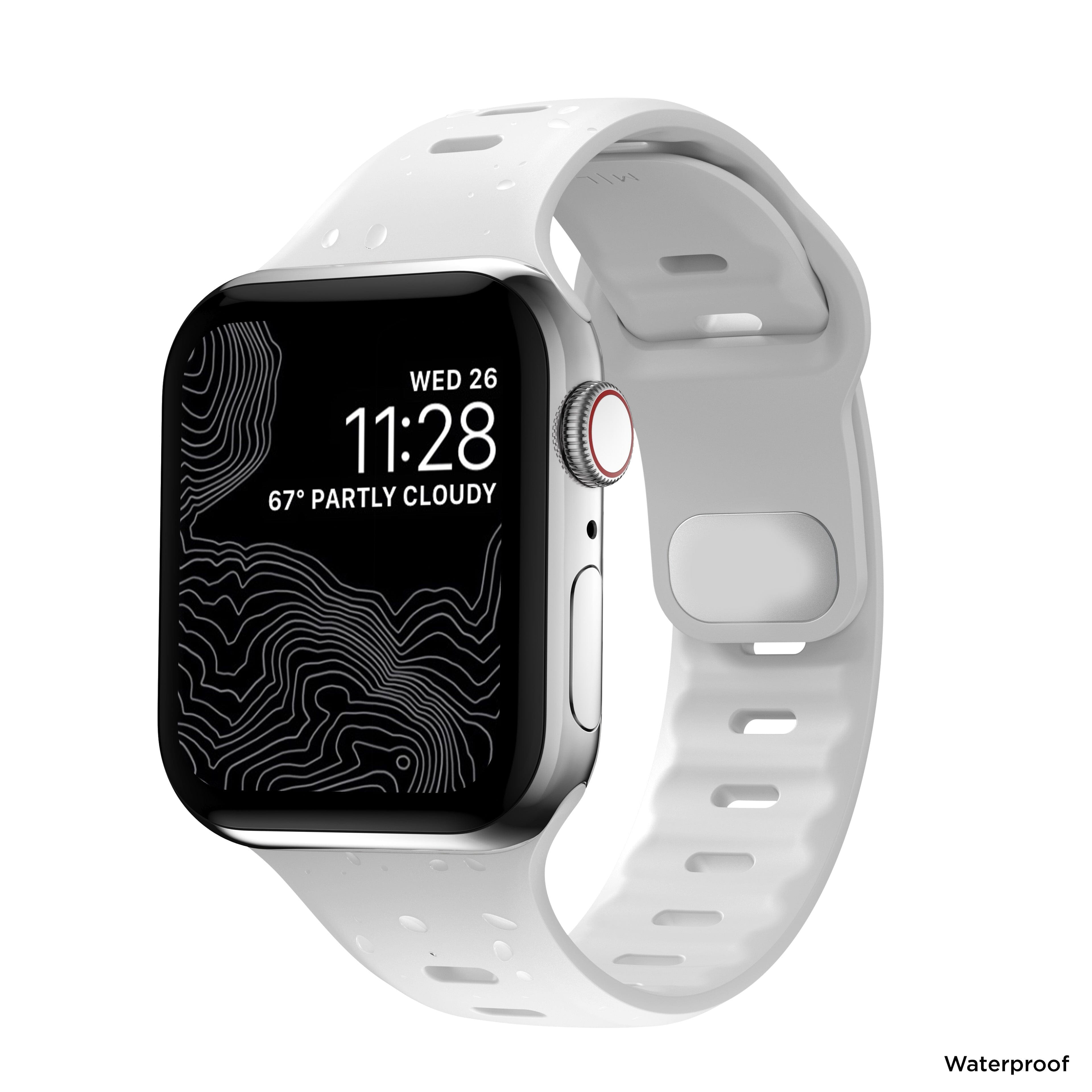 NOMAD Sport Slim Band Waterproof Strap(FKM) for Apple Watch 41mm/40mm/38mm Watch Bands NOMAD White 