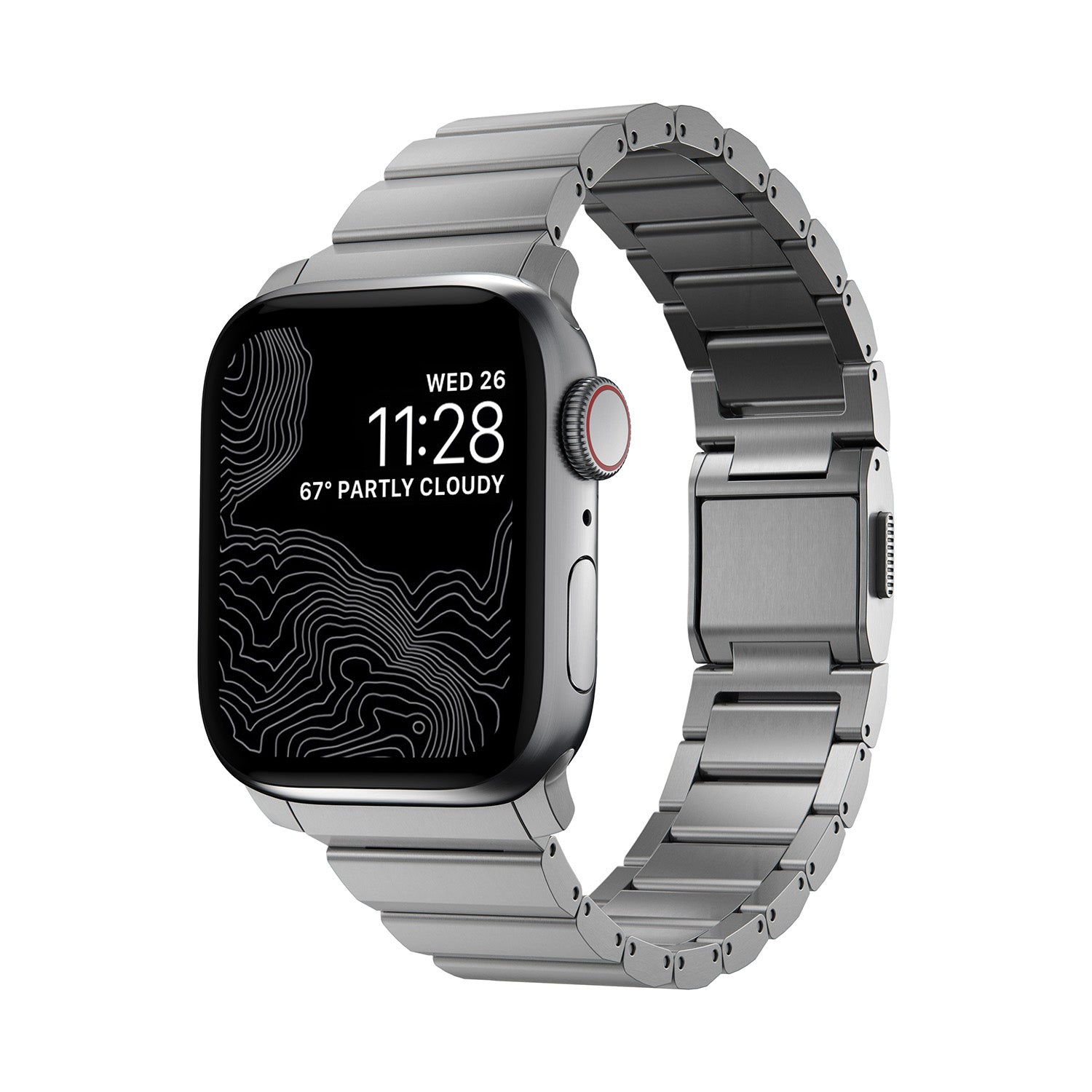 NOMAD Titanium Metal Strap V2 for Apple Watch 41mm/40mm/38mm Watch Bands NOMAD Silver Hardware 