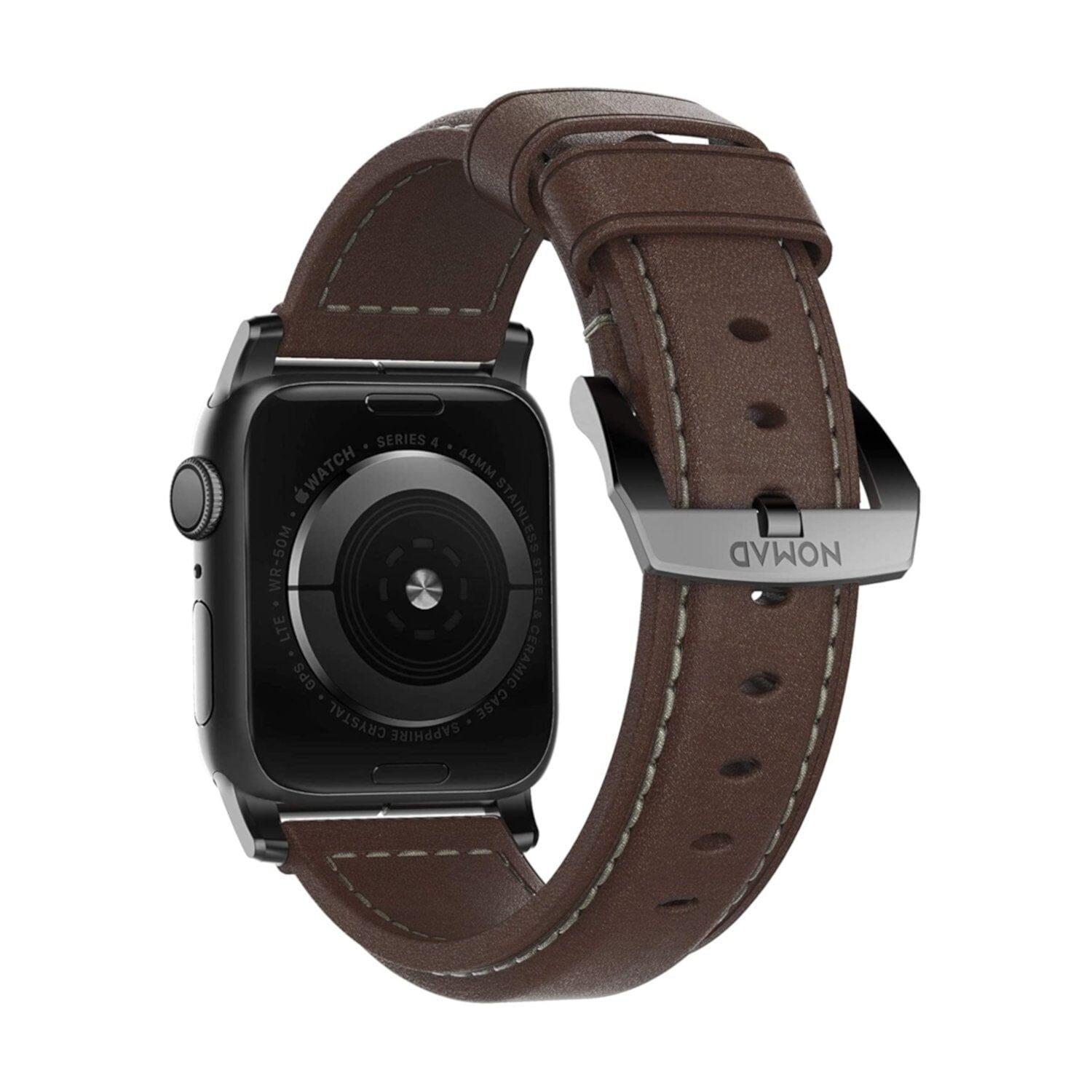 NOMAD Traditional Band for Apple Watch 49mm/45mm/44mm/42mm By Horween® Leather(Rustic Brown/Silver Hardware, Black Hardware) Watch Bands NOMAD 