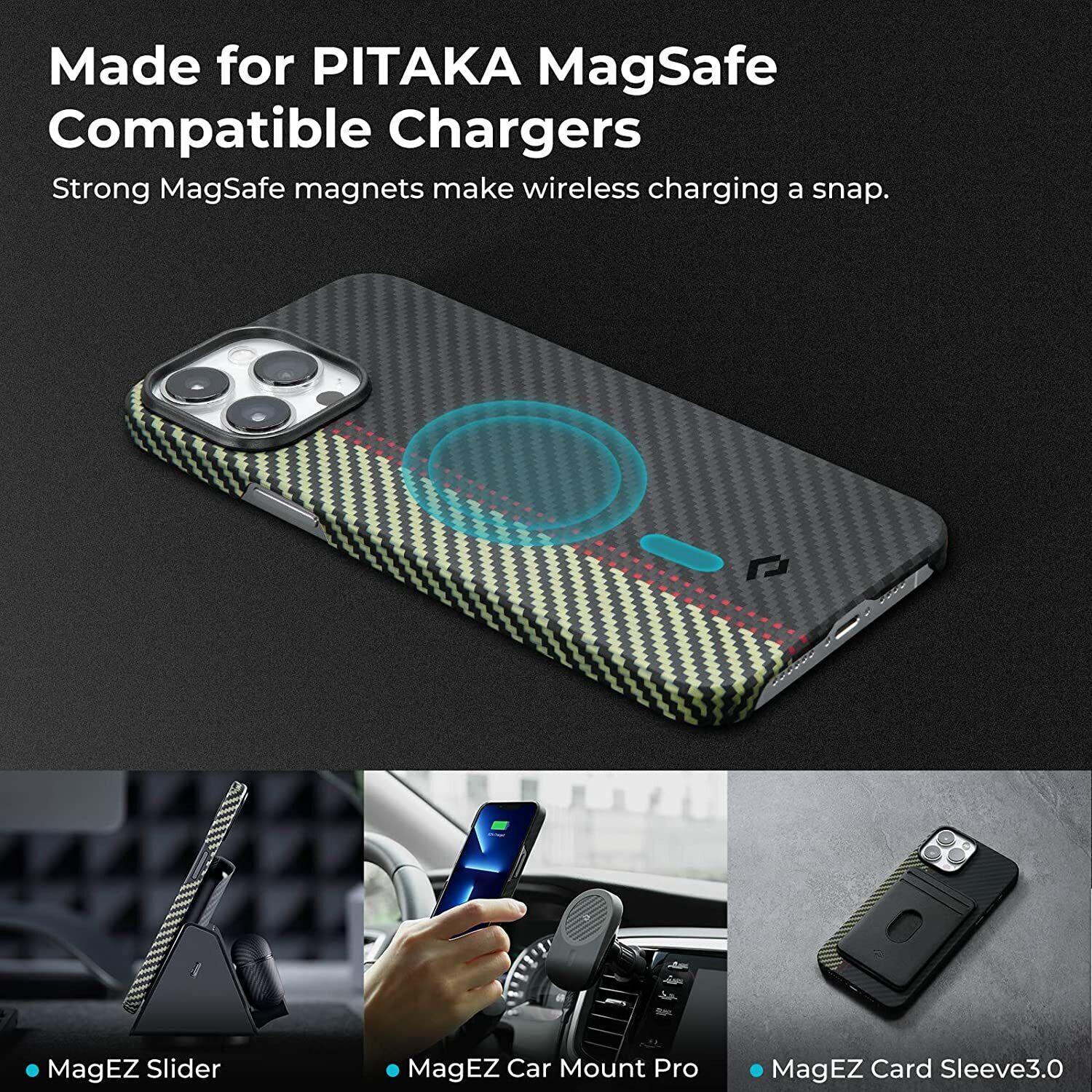 PITAKA Aramid Fiber Fusion Weaving MagEZ 2 Case for iPhone 13 Pro 6.1" Default PITAKA 