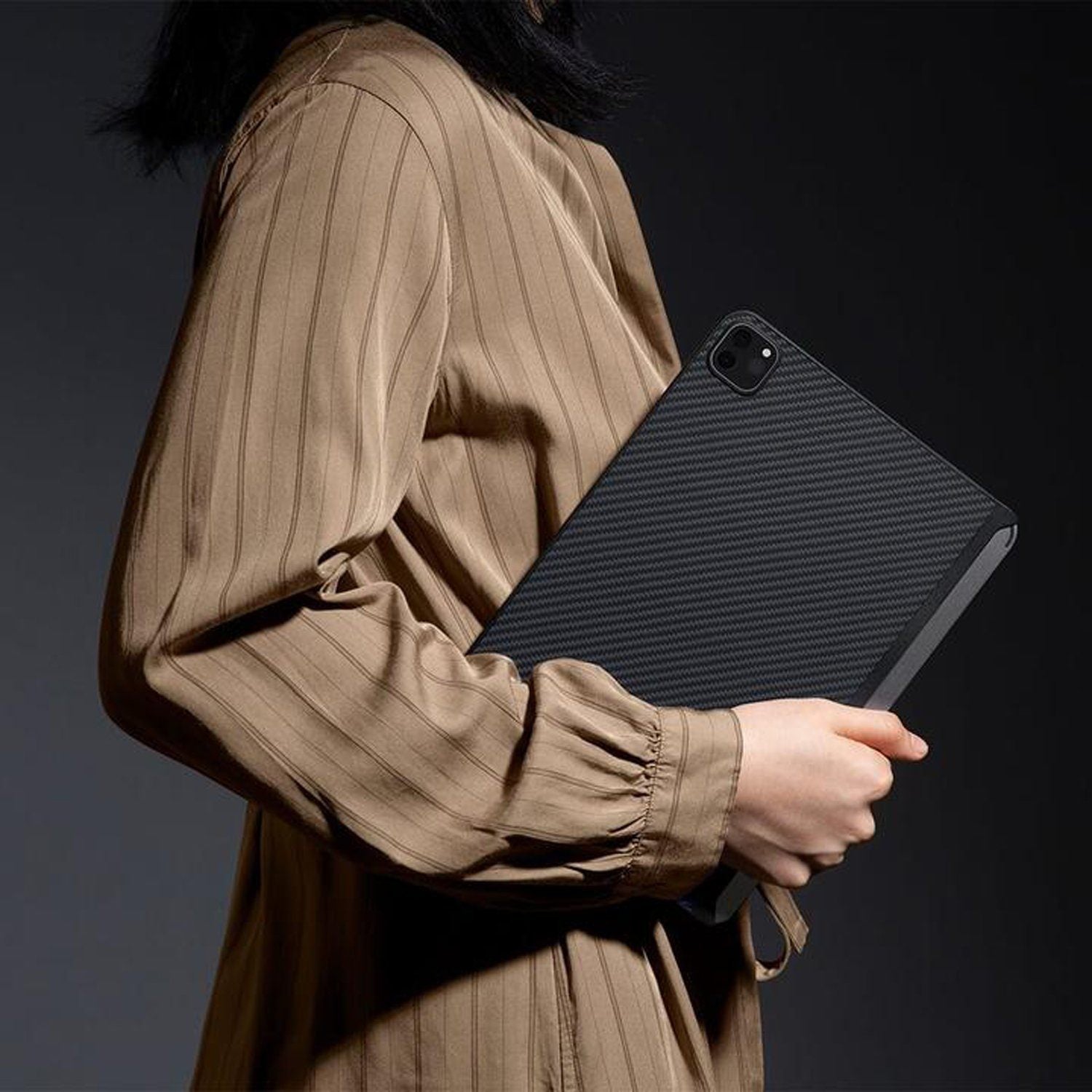 PITAKA Aramid Fiber MagEZ Case 2 for iPad Pro 12.9"(2021), Black/Grey Twill Default PITAKA 